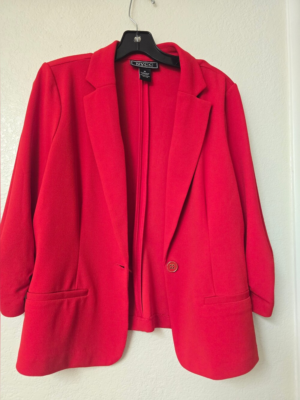 New York & Company Bold Red Single-Button Blazer